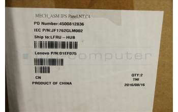 Lenovo 01EF075 MECH_ASM IPS Panel,NT,C4