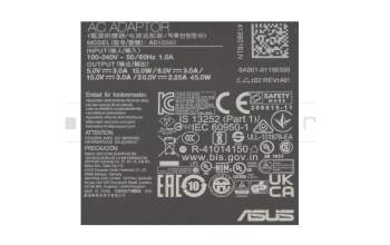 0A001-01101300 Original Asus USB-C Netzteil 45,0 Watt