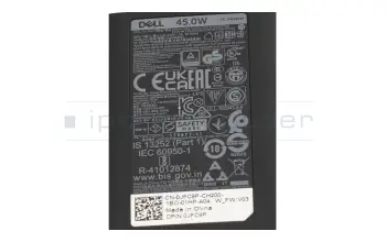 0JFC9P Original Dell USB-C Netzteil 45,0 Watt kleine Bauform Small Slim