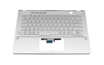 0KNR0-2617GE00 Original Asus Tastatur inkl. Topcase DE (deutsch) silber/silber mit Backlight