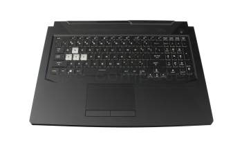 0KNR0-681WUS00 Original Asus Tastatur inkl. Topcase US (englisch) schwarz/transparent/grau mit Backlight