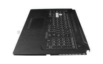 0KNR0-681WUS00 Original Asus Tastatur inkl. Topcase US (englisch) schwarz/transparent/grau mit Backlight