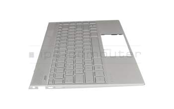 46M.0EFCS.0061 Original HP Tastatur inkl. Topcase DE (deutsch) silber/silber mit Backlight