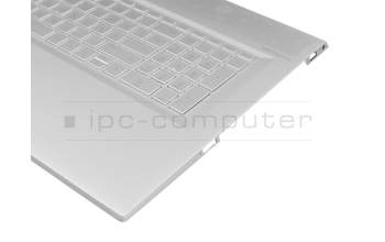 490.0EH07.CS0G Original HP Tastatur inkl. Topcase DE (deutsch) silber/silber mit Backlight