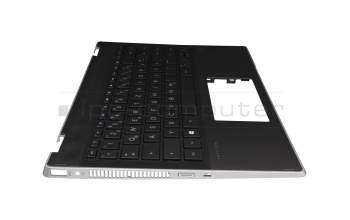 490.0GG07.BP0G Original HP Tastatur inkl. Topcase DE (deutsch) schwarz/schwarz mit Backlight