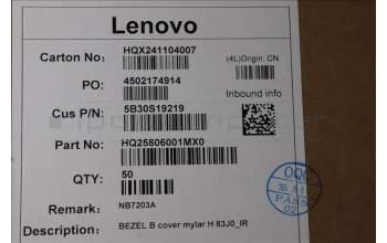 Lenovo 5B30S19219 BEZEL B cover mylar H 83J0_IR