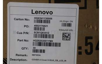 Lenovo 5CB1Q83412 COVER A Cover H 83J0_CB_LCD_IR