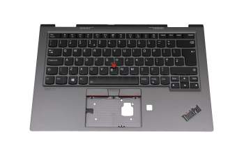 5M10Z37208 Original Lenovo Tastatur inkl. Topcase UK (englisch) schwarz/grau mit Backlight und Mouse-Stick