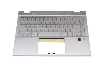 6070B1745001 Original HP Tastatur inkl. Topcase DE (deutsch) silber/silber mit Backlight Fingerprint / Hintergrundbeleuchtung