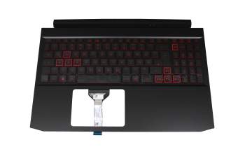 71NIX6BO046 Original Compal Tastatur inkl. Topcase DE (deutsch) schwarz/rot/schwarz mit Backlight