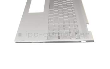 924353-041 Original HP Tastatur inkl. Topcase DE (deutsch) silber/silber mit Backlight