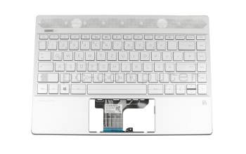 9Z.NECBQ.A0G Original Darfon Tastatur inkl. Topcase DE (deutsch) silber/silber mit Backlight