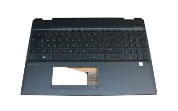 9Z.NEZBQ.J0G Original HP Tastatur inkl. Topcase DE (deutsch) schwarz/blau mit Backlight