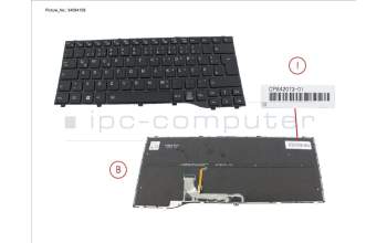 Fujitsu CP842073-XX KEYBOARD BLACK W/ BL GERMANY (NEW_FN)