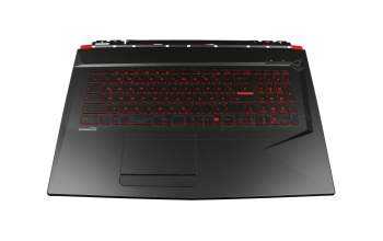 E2P-7C4C232-TA2 Original MSI Tastatur inkl. Topcase DE (deutsch) schwarz/schwarz mit Backlight rote Hintergrundbeleuchtung