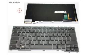 Fujitsu FUJ:CP756522-XX KEYBOARD W/ BL SWISS