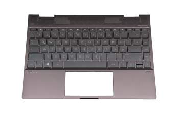 NSK-XBDBW Original HP Tastatur inkl. Topcase DE (deutsch) dunkelgrau/grau mit Backlight