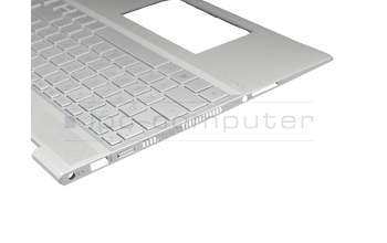 NSK-XR3BW Original HP Tastatur inkl. Topcase DE (deutsch) silber/silber mit Backlight (DIS)