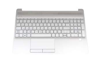 PK132H84E10 Original Compal Tastatur inkl. Topcase DE (deutsch) silber/silber (Fingerprint)