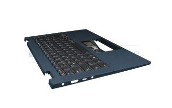 PR4SB-GE Original Lenovo Tastatur inkl. Topcase DE (deutsch) dunkelgrau/blau mit Backlight blau