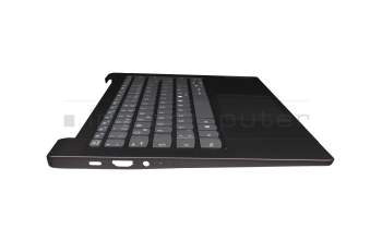 SN20W85258 Original Lenovo Tastatur inkl. Topcase DE (deutsch) grau/grau mit Fingerprint