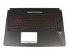 0KN1-5J1GE21 Original Pega Tastatur inkl. Topcase DE (deutsch) schwarz/rot/schwarz mit Backlight