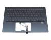 102-016M2LHA03 Original Acer Tastatur inkl. Topcase DE (deutsch) blau/blau mit Backlight