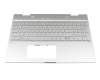 442.QED07.0001 Original HP Tastatur inkl. Topcase DE (deutsch) silber/silber mit Backlight