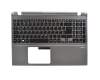 60RZCN2045 Original Acer Tastatur inkl. Topcase DE (deutsch) schwarz/silber mit Backlight