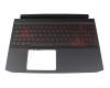 6BQAZN2014 Original Acer Tastatur inkl. Topcase DE (deutsch) schwarz/rot/schwarz mit Backlight