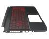 6BQAZN2014 Original Acer Tastatur inkl. Topcase DE (deutsch) schwarz/rot/schwarz mit Backlight