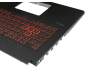 V170762EE1 Original Sunrex Tastatur inkl. Topcase DE (deutsch) schwarz/rot/schwarz mit Backlight