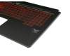 V170762EE1 Original Sunrex Tastatur inkl. Topcase DE (deutsch) schwarz/rot/schwarz mit Backlight