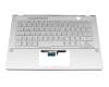 V192426IE1 Original Sunrex Tastatur inkl. Topcase DE (deutsch) silber/silber mit Backlight